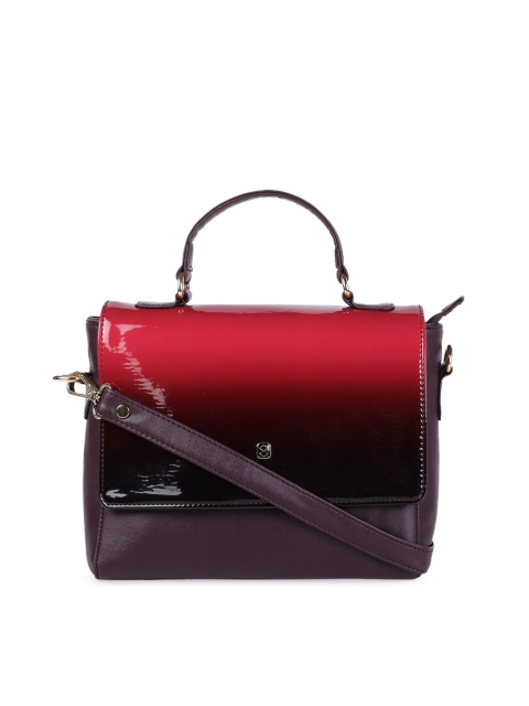 

HORRA Maroon Colourblocked Satchel