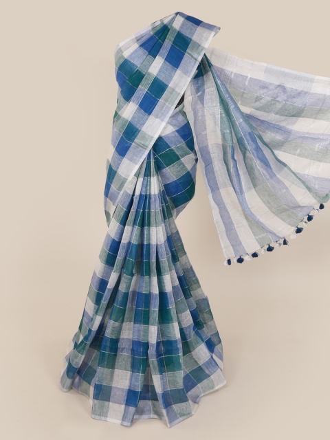 

Pothys Multicoloured Checked Linen Blend Saree, Multi
