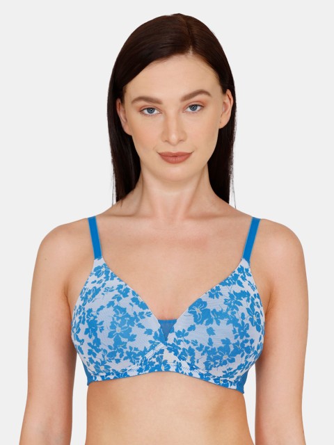 

Zivame Blue Printed Non-Wired Lightly Padded T-shirt Bra ZI1988FASH0BLUE