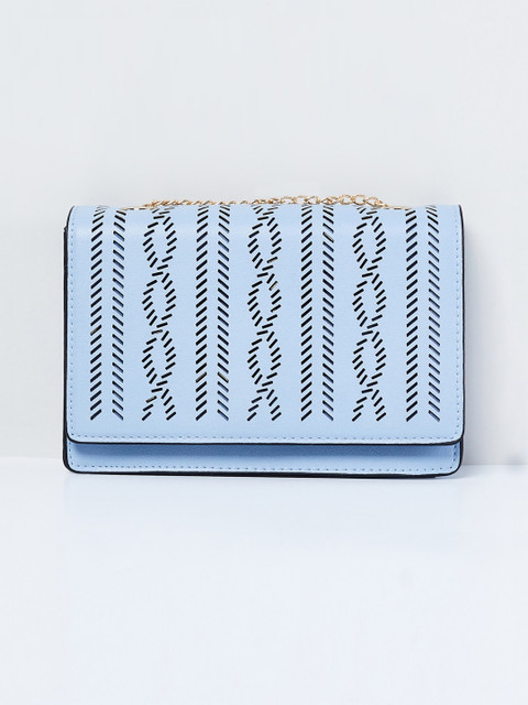 

max Blue Self Design Sling Bag