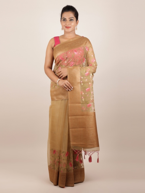 

Pothys Brown Woven Design Pure Silk Saree