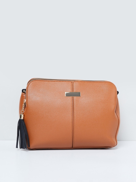 

max Tan Solid Sling Bag