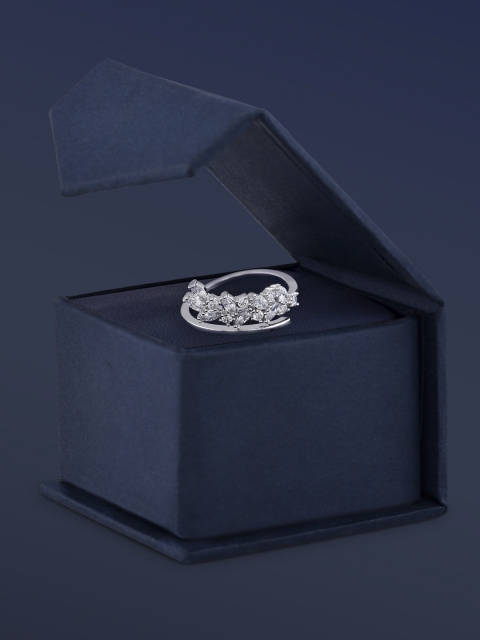 

Amavi Silver-Plated White AD-Studded Finger Ring