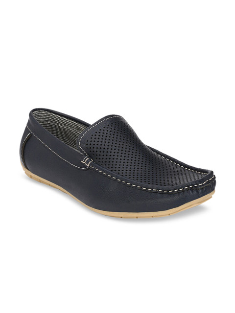

Ferraiolo Men Navy Blue Textured Loafers