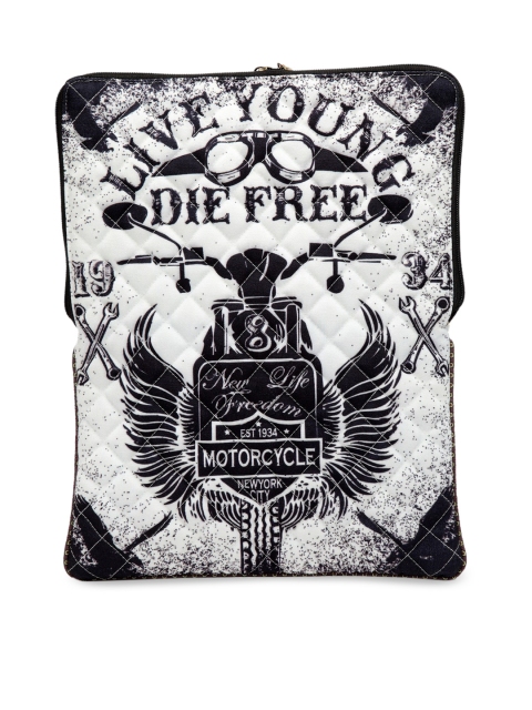 

The House of Tara Unisex White & Black Printed Laptop Sleeve