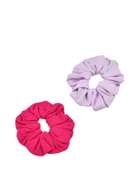 

ToniQ Set Of 2 Lavender and Fuchsia Pop up Soild Hair Scrunchie