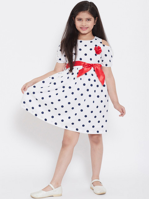 

Stylo Bug Girls Off-White Printed Fit and Flare Dress