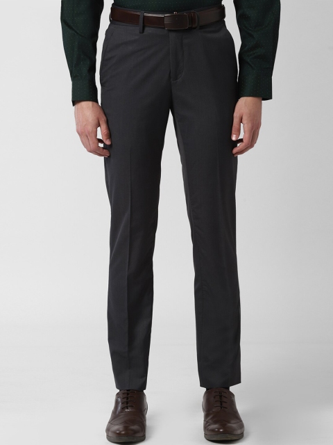 

Peter England Elite Men Grey Slim Fit Solid Cotton Formal Trousers