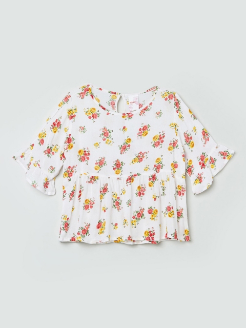 

max Girls Off White Printed A-Line Top
