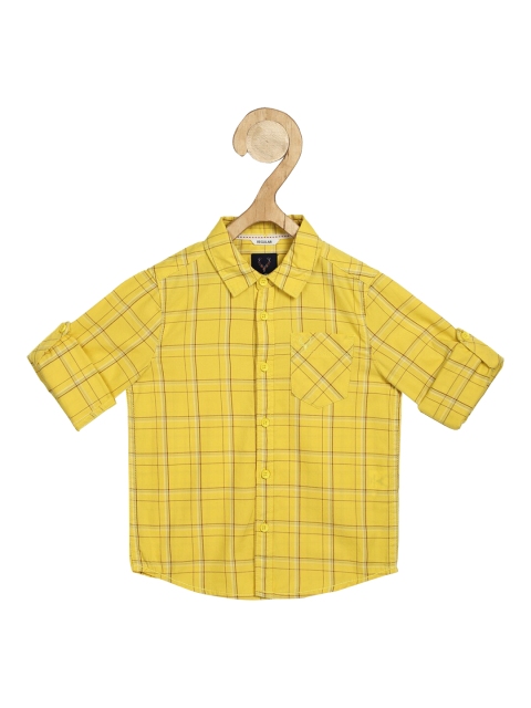 

Allen Solly Junior Boys Yellow & White Regular Fit Checked Casual Shirt