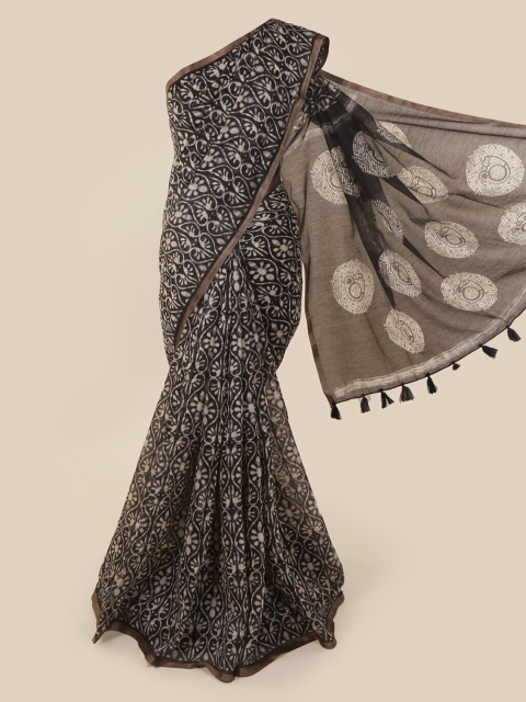 

Pothys Black Woven Design Jute Cotton Saree
