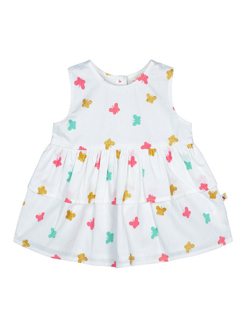 

Budding Bees Girls White Printed Fit and Flare Dress