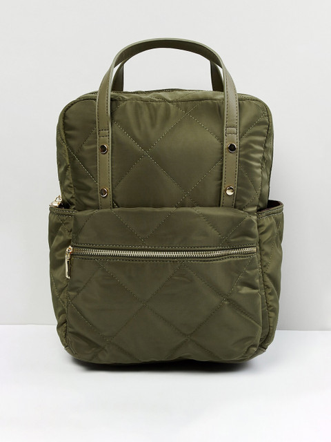 

max Olive Green Textured Handheld Bag
