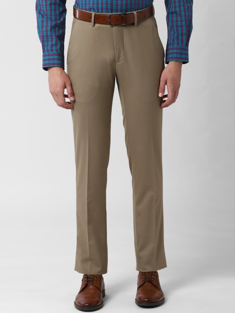 

Peter England Men Brown Slim Fit Solid Formal Trousers