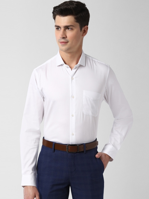 

Peter England Men White Slim Fit Solid Formal Shirt