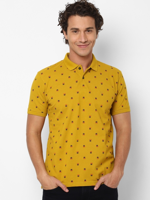 

Allen Solly Men Yellow Printed Polo Collar T-shirt