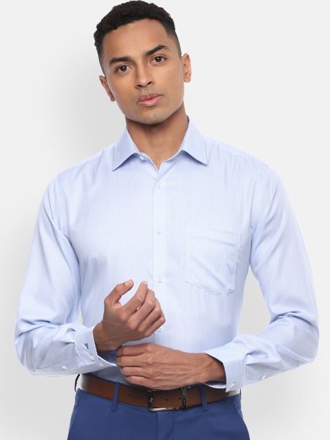 

Van Heusen Men Blue Regular Fit Striped Cotton Formal Shirt