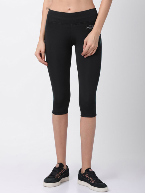 

GOLDSTROMS Women Black Solid Slim Fit Capris