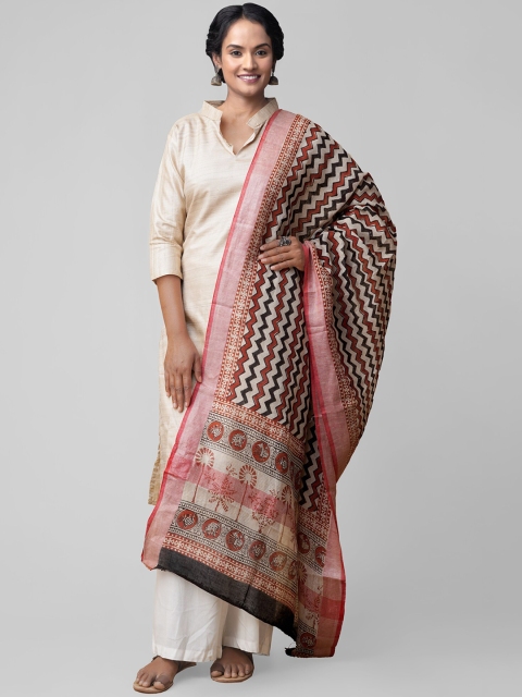 

Unnati Silks Red & Black Printed Dupatta
