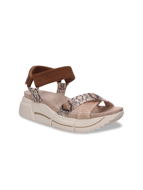 

Bugatti Women Brown Printed Flatform Heels