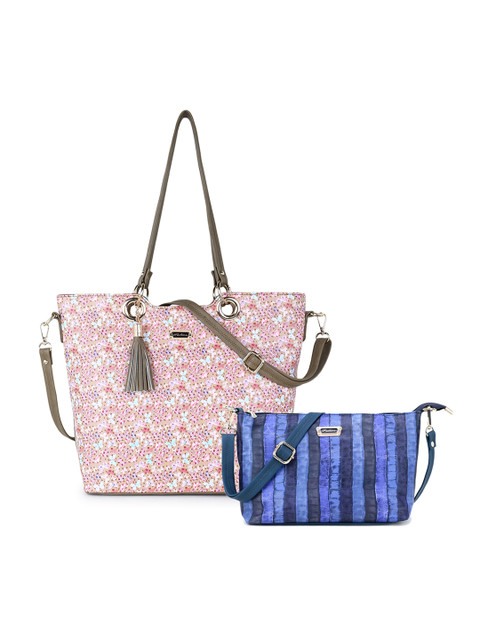 

WOMEN MARKS Olive Green & Pink Printed Shoulder Bag