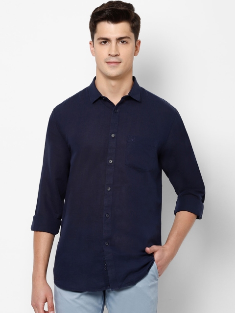 

Allen Solly Men Navy Blue Slim Fit Solid Casual Shirt
