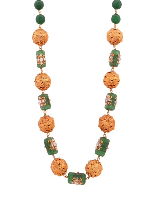 

Shoshaa Gold-Toned & Green Brass Gold-Plated Handcrafted Necklace