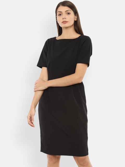 

Van Heusen Woman Women Black Solid Sheath Dress