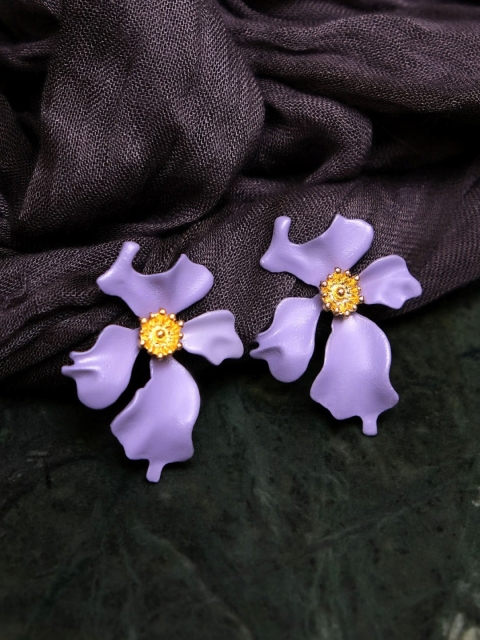 

Crunchy Fashion Purple Floral Studs