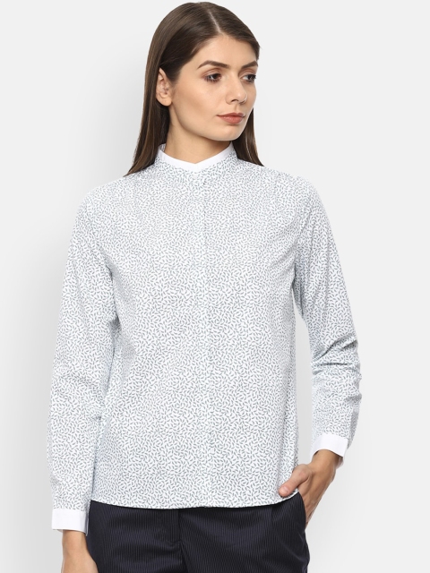 

Van Heusen Woman Women White Regular Fit Printed Casual Shirt