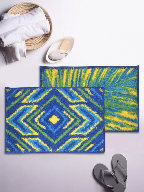 

BIANCA Soft-Cotton Bath Mat With Rubber Back -2pc Small (super dry), Blue