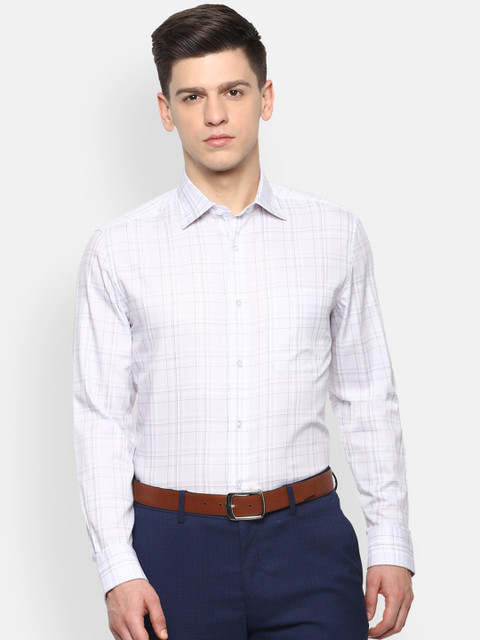 

Louis Philippe Men White Regular Fit Checked Casual Shirt