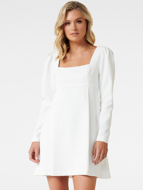 

Forever New Women White Solid A-Line Dress