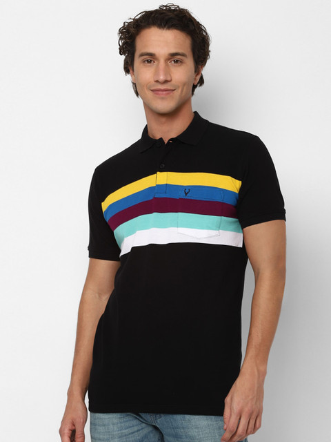

Allen Solly Men Black Printed Polo Collar T-shirt