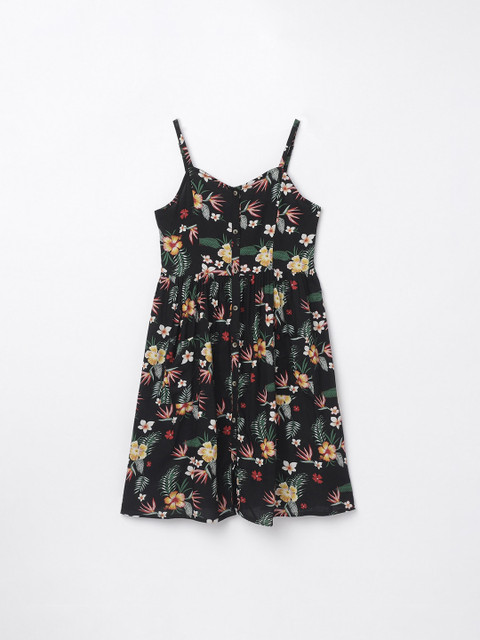 

Fame Forever by Lifestyle Girls Black Printed Fit and Flare Dress