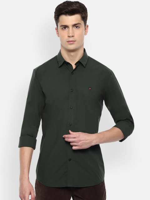

Louis Philippe Sport Men Olive Green Solid Casual Shirt