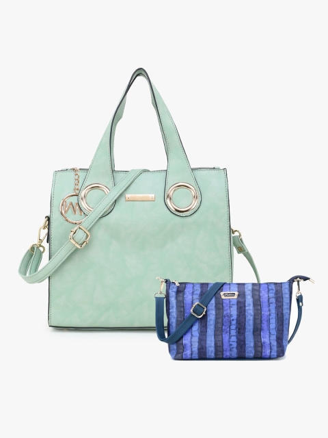 

WOMEN MARKS Green Solid Handheld Bag