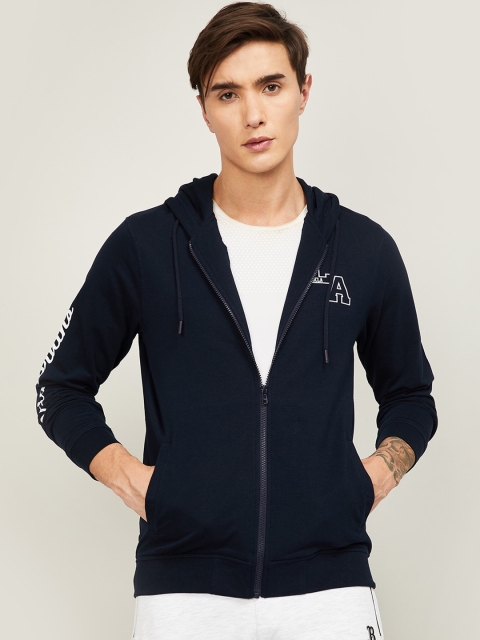 

UCLA Men Navy Blue Printed Hooded Sweatshirt