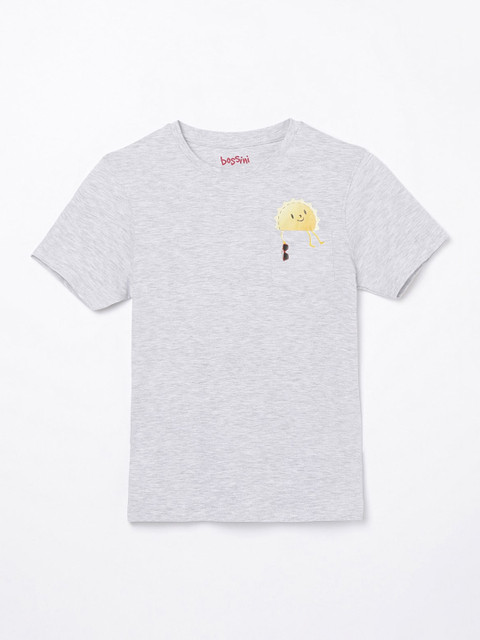 

Bossini Boys Grey Solid Round Neck T-shirt