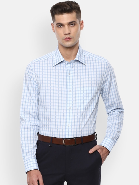 

Louis Philippe Men Blue Regular Fit Checked Casual Shirt