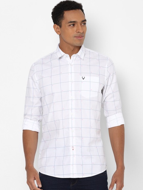 

Solly Jeans Co. Men White Regular Fit Checked Casual Shirt