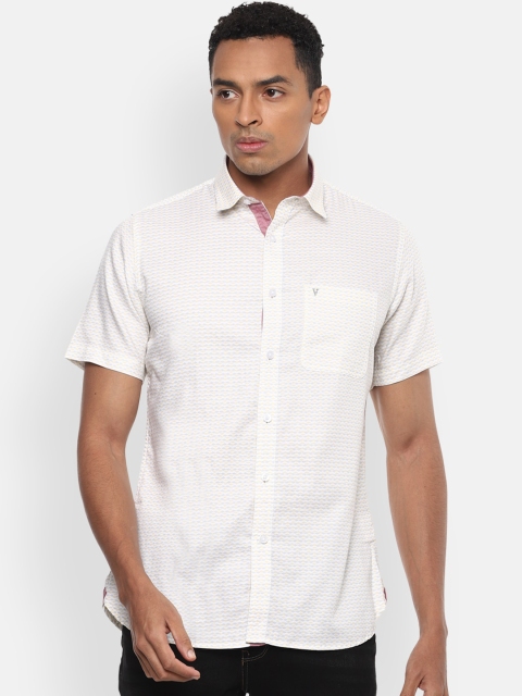 

Van Heusen Sport Men White Regular Fit Printed Cotton Casual Shirt