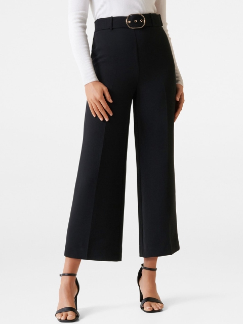 

Forever New Women Black Straight Fit Solid Culottes