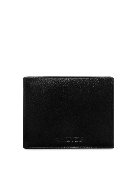 

ABYS Men Black Textured Leather Two Fold Wallet