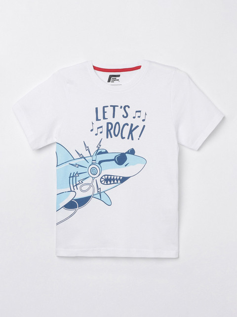 

Fame Forever by Lifestyle Boys White Printed Round Neck T-shirt