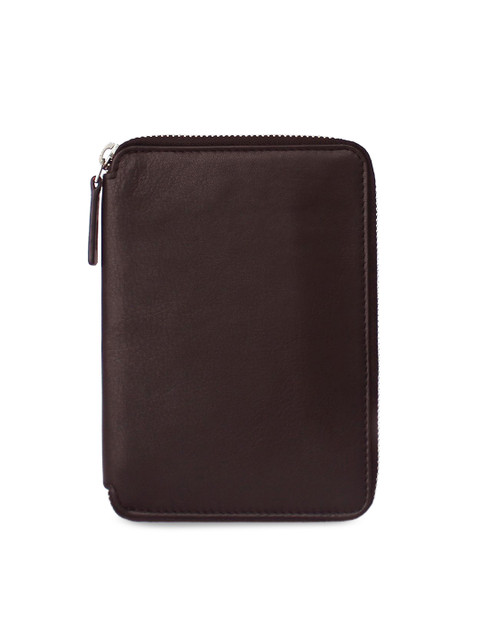 

NAPPADORI Unisex Zipper Passport Case Dark Brown