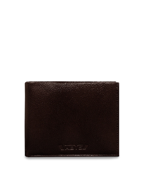 

ABYS Men Coffee Brown Textured Two Fold Wallet
