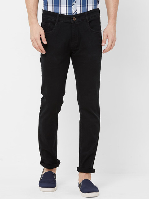 

Solemio Men Black Slim Fit Mid-Rise Clean Look Jeans