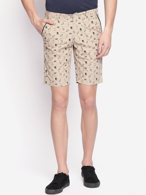 

FiTZ Men Beige Printed Regular Fit Regular Shorts