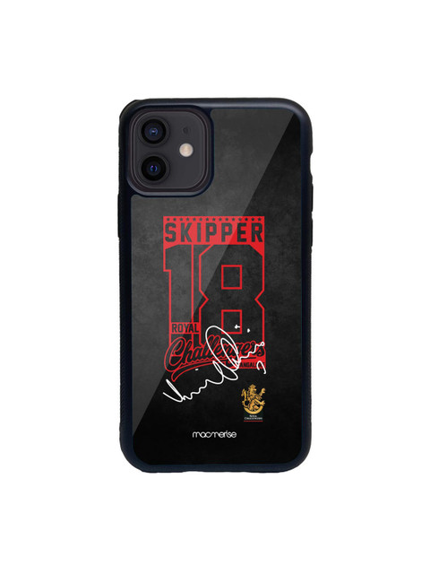 

macmerise Black & Red Autograph Virat Glass iPhone 12 Phone Case